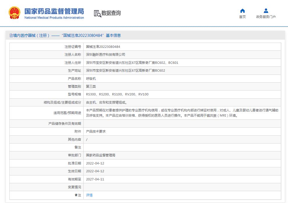 融昕iHope RV醫(yī)用多功能呼吸機